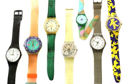 A quantity of Swatch watches,