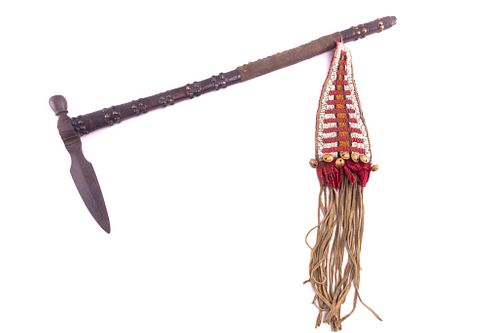 Cheyenne Spontoon Pipe Tomahawk Beaded Drop c.1850