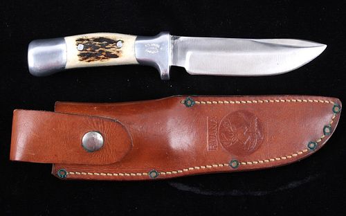 R.H. Ruana Camp Knife & Leather Scabbard