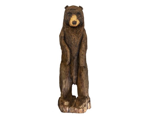 Montana Chainsaw Carved Pine Bear 7 1/2 Foot Tall