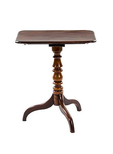 * A George III Mahogany Candle Stand, Height 29 1/2 x width 25 1/4 x depth 20 inches.