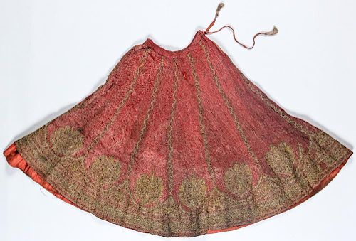 Antique Indian Gold Embroidered Skirt