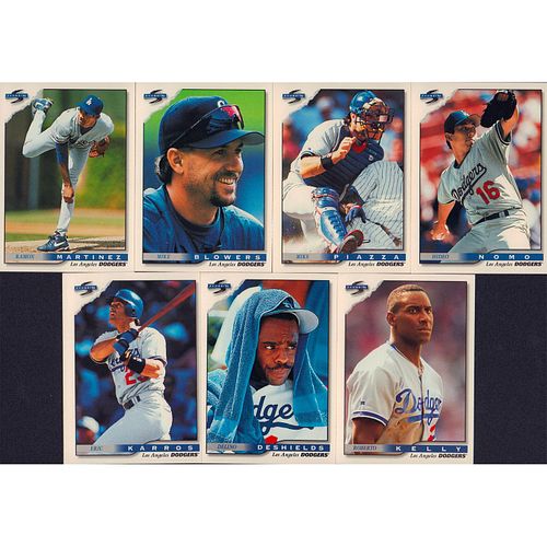 1996 Pinnacle L.A. Dodgers Baseball Cards, Lot of 7