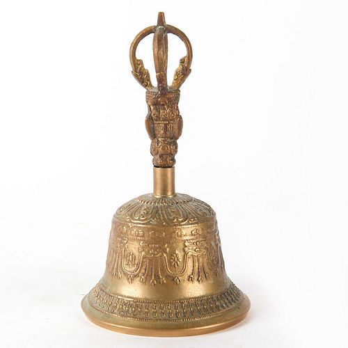 Vintage Tibetan Brass Hand Bell