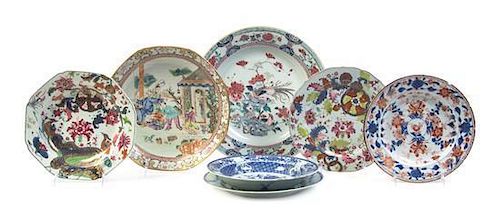 A Collection of Chinese Export Porcelain Articles, Diameter of first 12 1/2 inches.