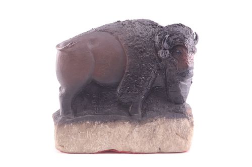 Chopwood, Hank (1941-2005) Stone Buffalo Sculpture