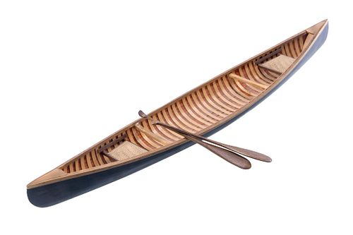 Hand Crafted Birchwood Salesman Sample Canoe