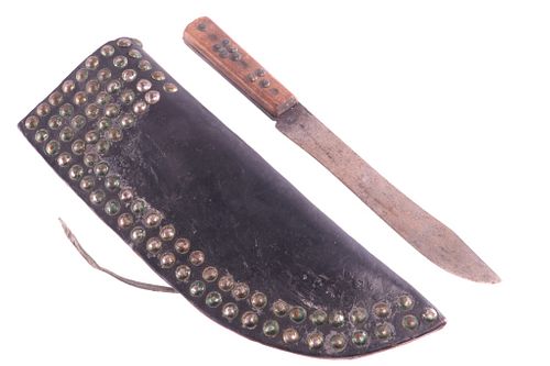 Blackfoot Tacked Harness Sheath & Trade Knife 1870