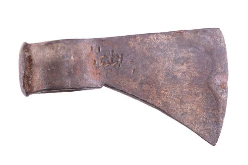 French Fur Trade Forged Iron Axe Head 18th-19th C.