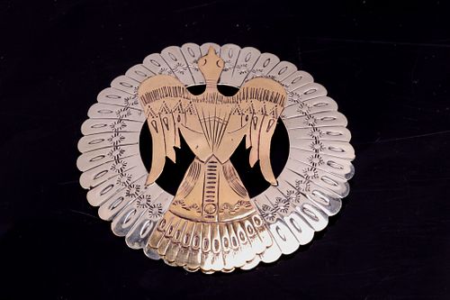 Armand American Horse Silver/Brass Thunderbird Pin
