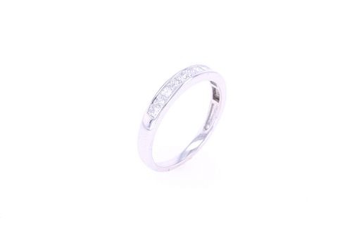 Princess Cut Diamond & 14k White Gold Ring