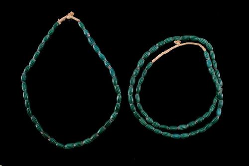 Watermelon Chevron Trade Bead Necklaces 1800's