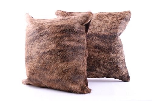 Brindle Light Brown Cowhide Premium Two Pillows