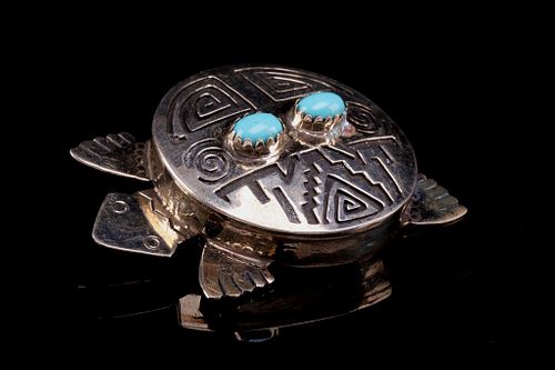 Armand American Horse Silver & Turquoise Turtle