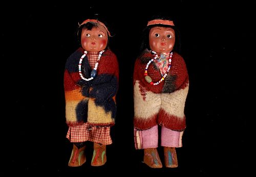 Bully Good Indian Twins Skookum Dolls c. 1930's
