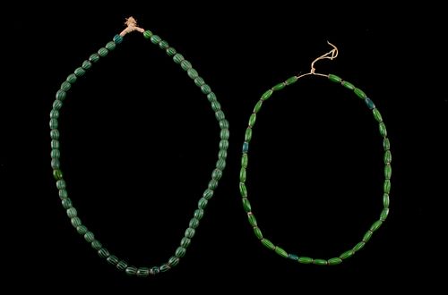 Watermelon Chevron 1800's Trade Bead Necklace