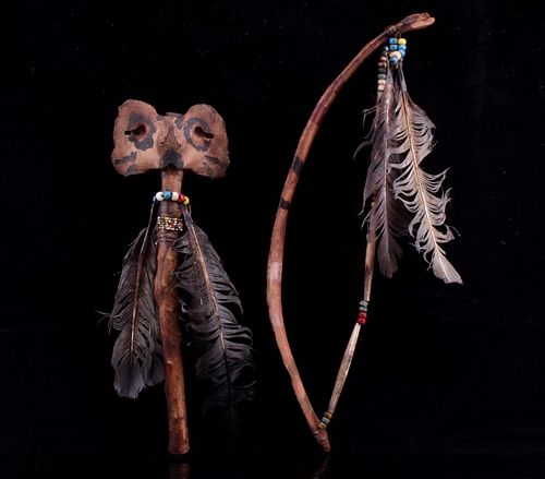 Northern Plains Indians Ceremonial Dance Wand Pair