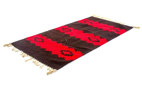 Zapotec Stepped Banda Runner Style Wool Rug