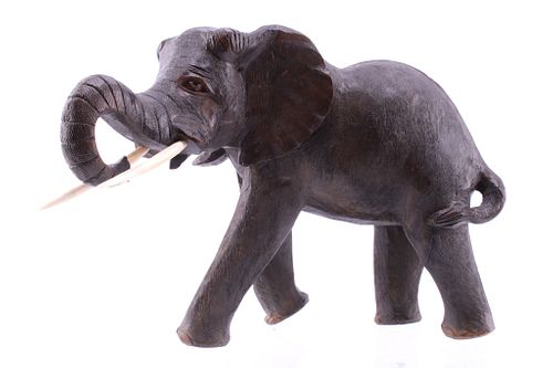 South African Leadwood Carved African Elephant