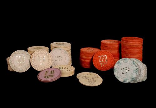 Collection of Poker Chips From Billings, Montana