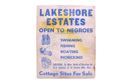 1950's Mississippi Lakeshore Estates Sign