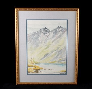Alice Ryniker ‘94 Watercolor Mountains & Lake
