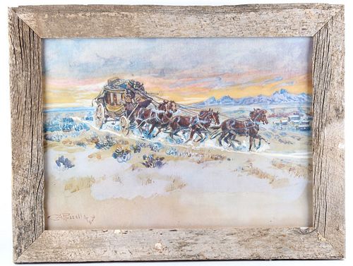 "Prairie Express", Charles Russell Framed Print