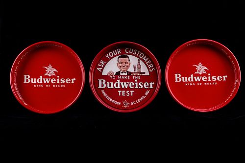 Budweiser Beer Tray Collection of Three