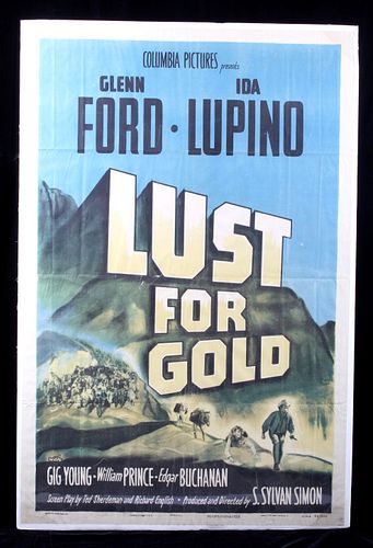 1949 Lust for Gold Original Movie Poster