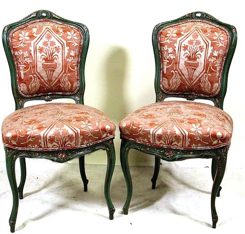PAIR OF 19th CENTURY FRENCH STYLE SIDE CHAIRS