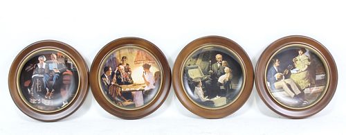 SET OF FOUR NORMAN ROCKWELL PLATES BY KNOWLES