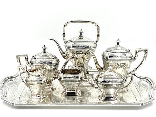 Reed and Barton Sterling Tea Service with Sterling