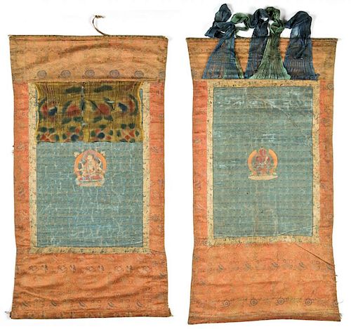 Pair of 17/18th c. Tibetan Thangkas