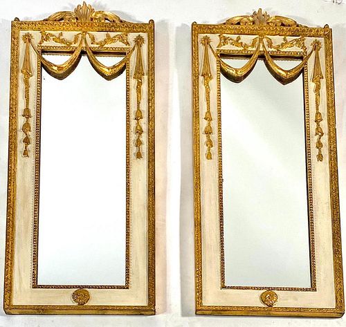 Pair Italian Neoclassical Style Gilded Mirrors