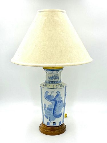 Blue and White Porcelain Lamp