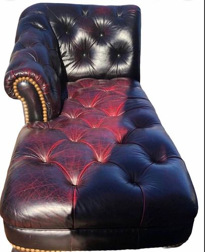 Vintage Chesterfield Style Chaise Lounge