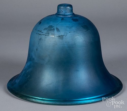 Blue painted glass bell jar