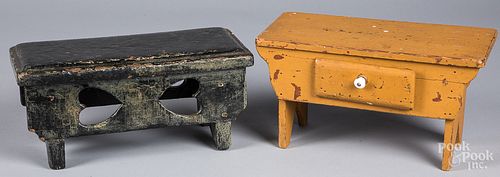 Two painted stools, late 19th c.