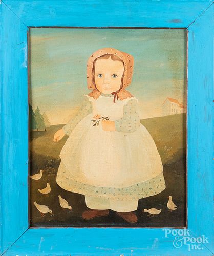 Jeanne Davies oil on board portrait of a girl