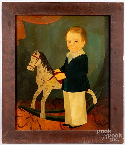 Jeanne Davies oil on canvas portrait of a boy