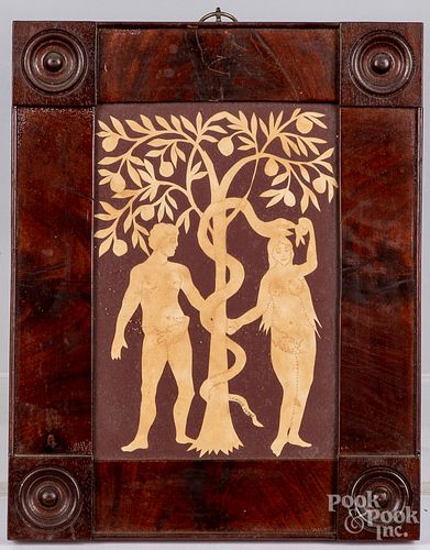 C. Hopf cutwork Adam and Eve in a period frame