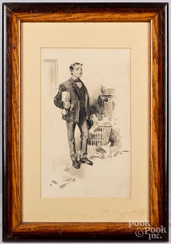 Walter Granville Smith wash illustration of a man