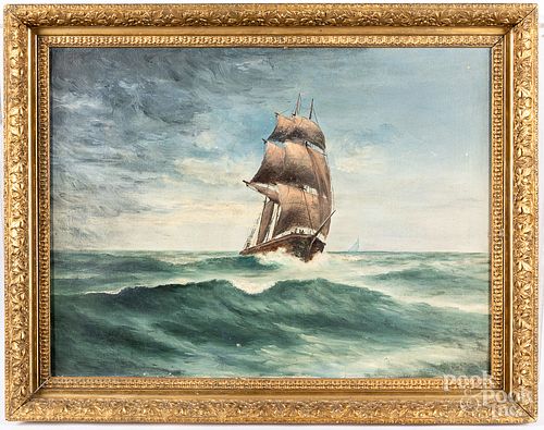 Oil on canvas ship portrait, early 20th c.