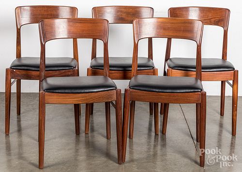 Five Danish modern rosewood chairs