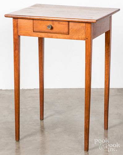 Tall walnut one drawer stand, late 19th c.