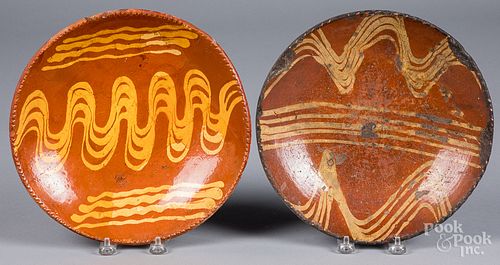 Two redware plates, 19th c.