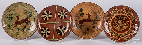 Four Turtlecreek Potters redware plates