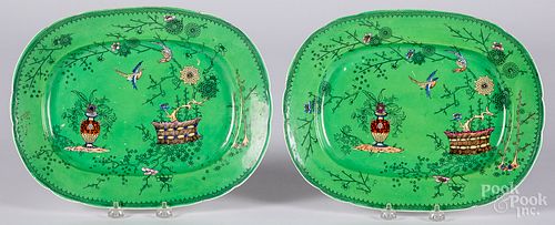 Pair of Staffordshire platters, 19th c.