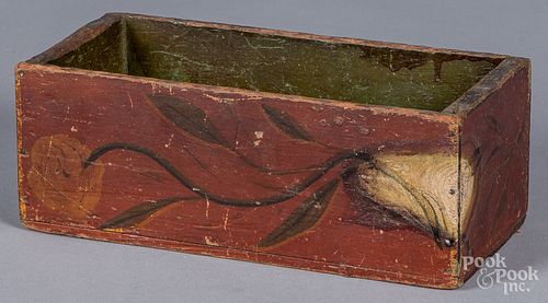 Painted pine dresser box, 19th c.