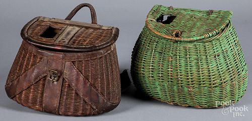 Two basket fishing creels, early 20th c.